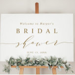 Minimal Gold Script Brautparty Willkommenszeichen Poster<br><div class="desc">Einfaches Begrüßungszeichen für das Brautparty mit Goldschrift.</div>