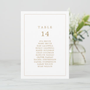 Minimal Gold Typografy Tischnummer Seating Chart