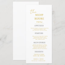 Minimal Gold und Weiß die Nacht vor der Hochzeit