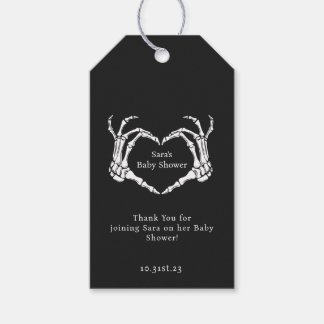 Minimal Goth Skeleton Hands Baby Shower Gevor Geschenkanhänger