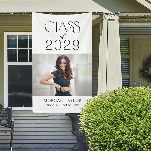 Minimal Graceful Elegance Class of 2025 Foto Grad Banner (Minimal Graceful Elegance Class of 2025 Photo Grad Banner)