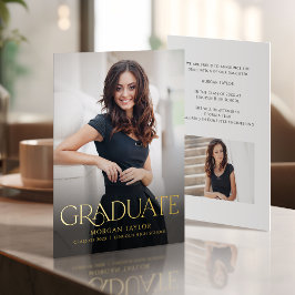 Minimal Graceful Elegance Photo Grad Announcement Folieneinladung