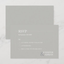 Minimal Granite Gray Moderne Hochzeitskarte Einladung