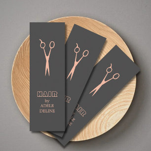 Minimal grau blassrosa Schere Haar Stylist Mini Visitenkarte