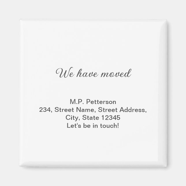 Minimal grau haben wir hinzugefügt Namen Adresse T Magnet (Vorne)