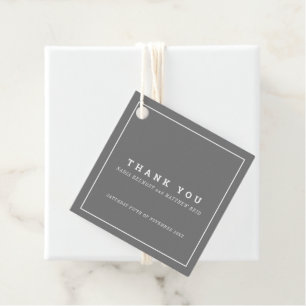 Minimal graue Kontur Hochzeit danke Geschenkanhänger