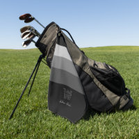 Minimal Gray Bar Monogram Golfhandtuch