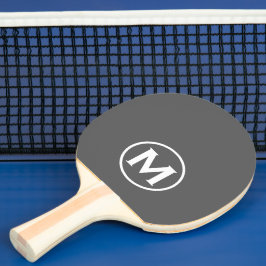 Minimal Gray Classic Monogramm Tischtennis Schläger