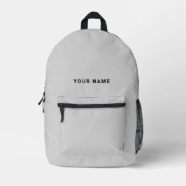 Minimal Gray Custom Name Backpack Bedruckter Rucksack