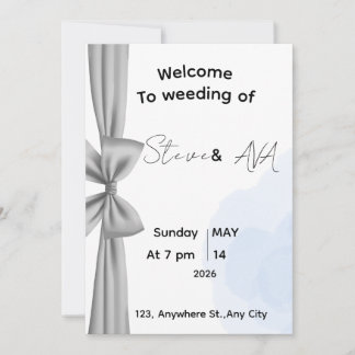 Minimal Gray Romantic Wedding Invitation | Elegant Einladung