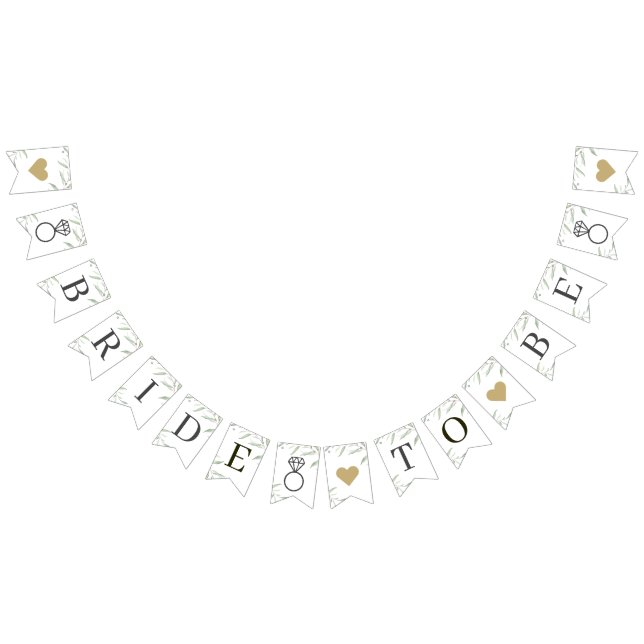 Minimal Greenery Brie zu sein rustikales Brautpart Wimpelkette (Alle)