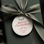 Minimal Greenery Simple Merry Christmas Geschenkanhänger<br><div class="desc">Minimal Greenery Simple Merry Christmas Favor Tags</div>
