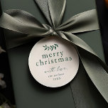 Minimal Greenery Simple Merry Christmas Geschenkanhänger<br><div class="desc">Minimal Greenery Simple Merry Christmas Favor Tags</div>
