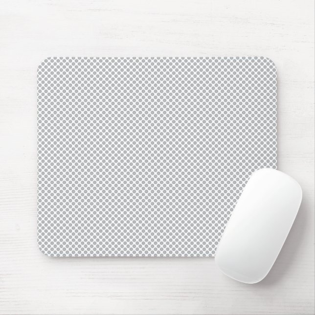Minimal Grey Polka Dot Pattern  Mousepad (Mit Mouse)