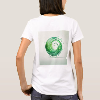 Minimal grünes Wasser fällt Logo auf weißem Hinter T-Shirt