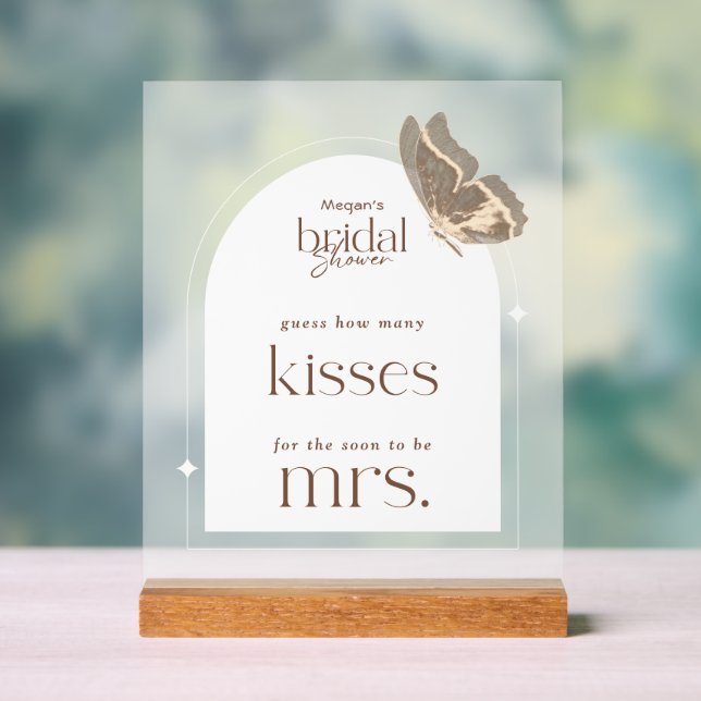 Minimal Guess How Many Kisses Bridal Shower Game (Neutre)
