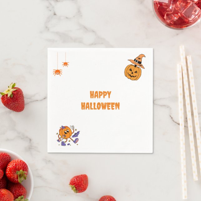 Minimal Halloween-Party Pumpkin Serviette (Beispiel)
