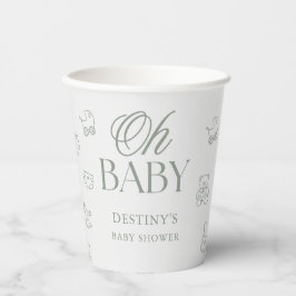 Minimal Hand Drawn Gender Neutral Baby Shower Pappbecher