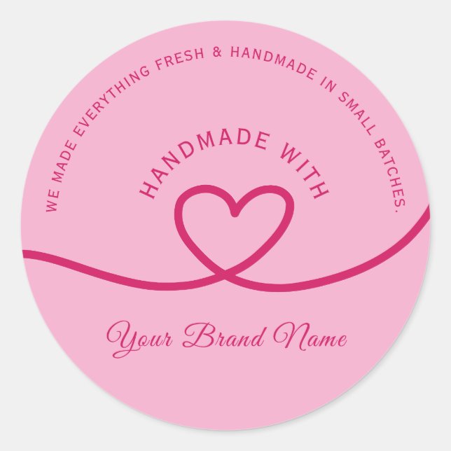 Minimal Hand made love heart Personalized Sticker (Vorderseite)