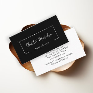 Minimal, Handschrift, Black Business Card Visitenkarte