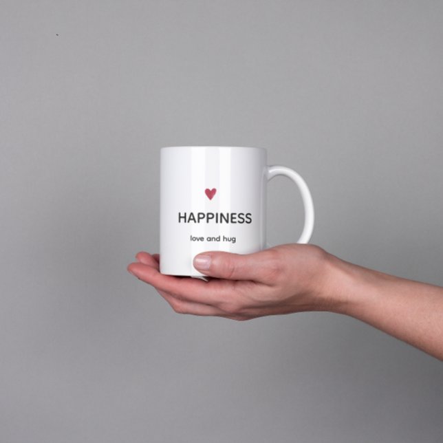 Minimal Happiness Coffee Mug Kaffeetasse (Von Creator hochgeladen)