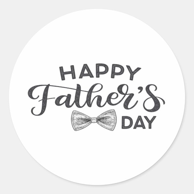 Minimal Happy Father's Day Round Sticker mit Hand (Vorderseite)