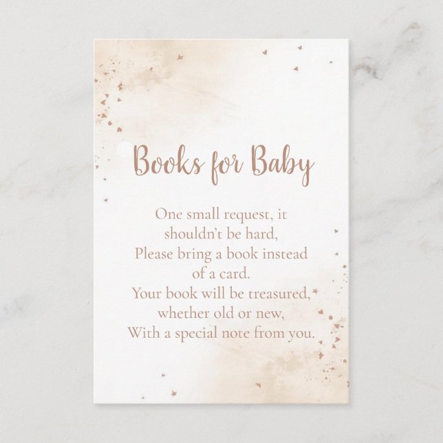 Minimal Heart Bücher für Baby Karte – Rosenholz Ro (Vorderseite)