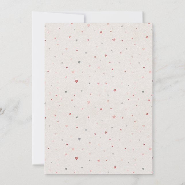 Minimal Heart Pattern Save the Date Card (Vorderseite)