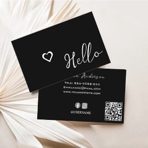Minimal Hello Business Card Vorlage, moderne Karte