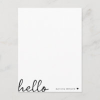 Minimal Hello | Modernes Herz sauber, einfach weiß