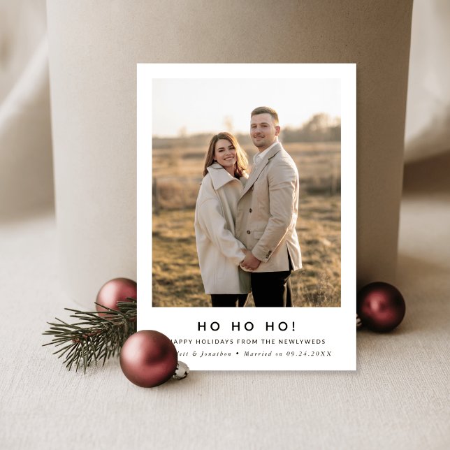 Minimal Ho Ho Ho Weihnachten Neu verheiratetes Fot (Von Creator hochgeladen)