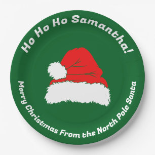 Minimal Ho ho ho Weihnachtsmann Frohe Weihnachten Pappteller