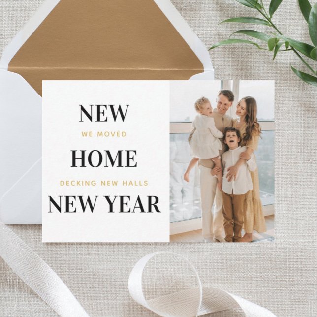 Minimal Holiday Moving Announcement Cards Dankeskarte (Von Creator hochgeladen)