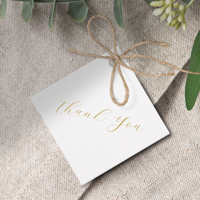 Minimal Imitation Gold Script Hochzeit Vielen Dank Geschenkanhänger (Von Creator hochgeladen)