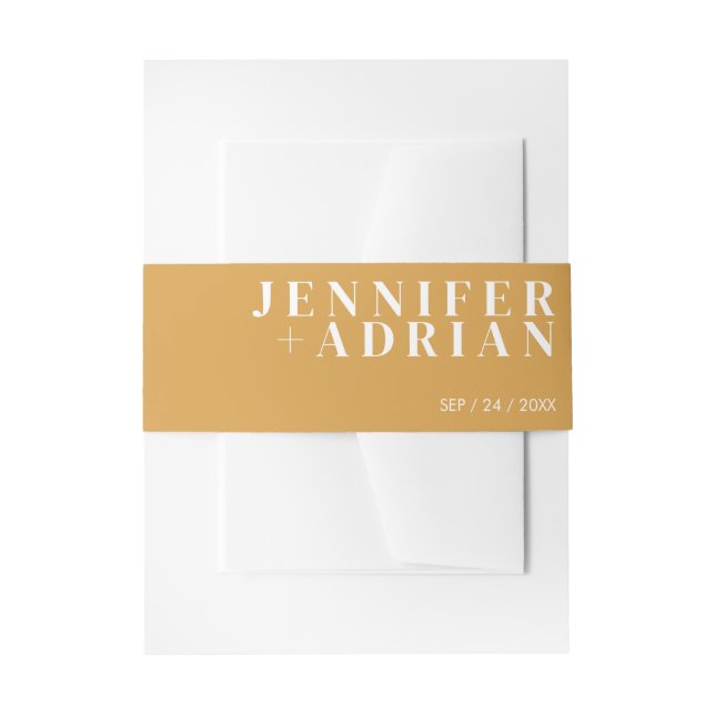 Minimal Indian Yellow Invitation Bly Band (Vorderseite Beispiel)