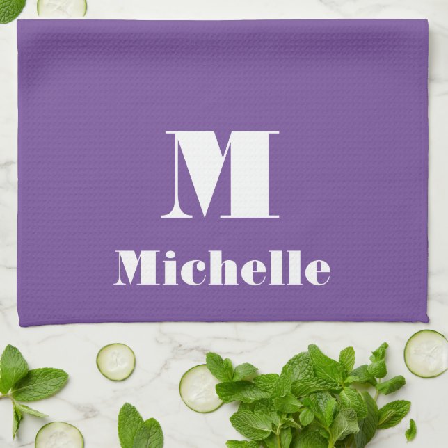 MInimal-Individuelle Name, erste Solid-Farbe Geschirrtuch (Gefaltet)