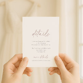 Minimal Ivory Wedding Details Card Einladung