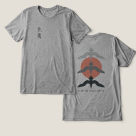 Minimal Japanese Fish Hawk Ukiyo-e Style Gray Tri-Blend Shirt