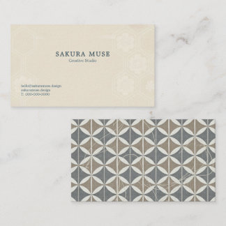 Minimal Japanese Pattern Design – Elegant Seigaiha Visitenkarte