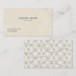 Minimal Japanese Pattern Design – Elegant Seigaiha Visitenkarte