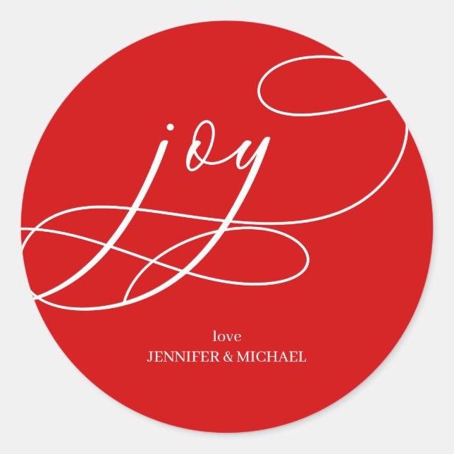 Minimal Joy Christmas holiday Runder Aufkleber (Vorderseite)