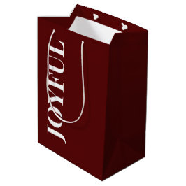 Minimal JOYFUL | Deep Red Holiday Mittlere Geschenktüte