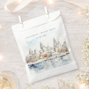 Minimal Kansas City Missouri Wassercolour Wedding Geschenktütchen