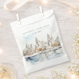 Minimal Kansas City Missouri Wassercolour Wedding Geschenktütchen