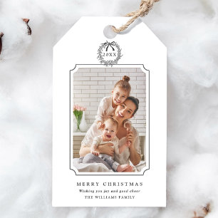 Minimal Kohle Frohe Weihnachten Foto Geschenkanhänger