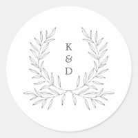 Minimal Laurel Formal Wedding Einladung K310