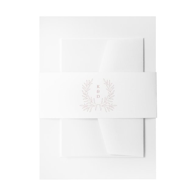 Minimal Laurel Formal Wedding K310 Einladung Bell Einladungsbanderole (Vorderseite Beispiel)