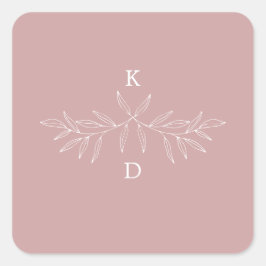 Minimal Laurel Wedding Einladung Siegel Sticker
