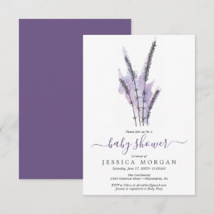 Minimal Lavendel Baby Shower Einladungskarte