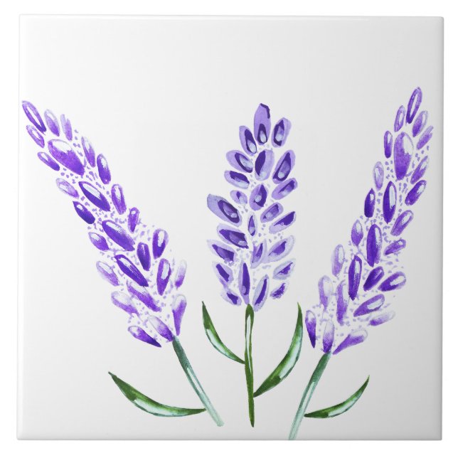 Minimal Lavender Floral Botanischer Bauernhof Fliese (Vorderseite)